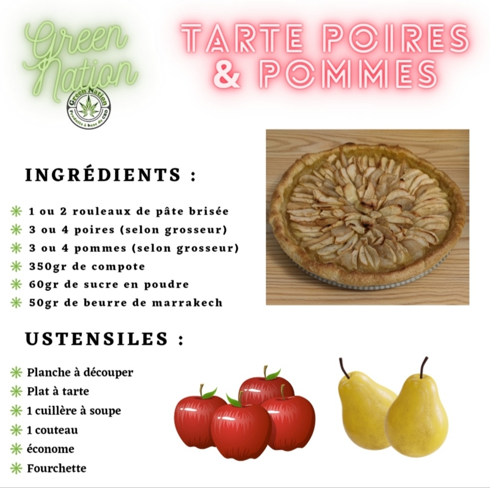 recette tarte au pomme et poire avec CBD